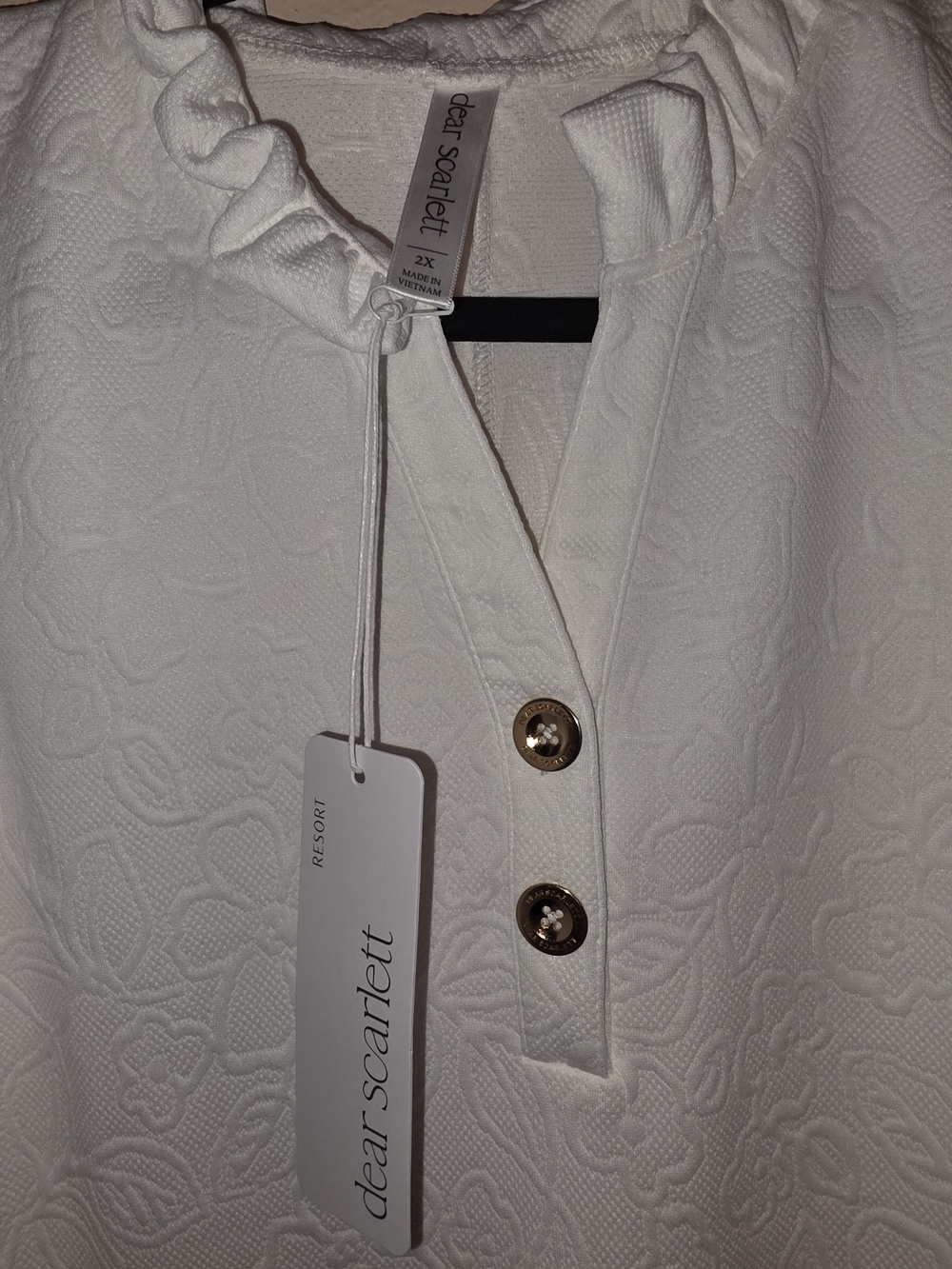 NWT Dear Scarlett 2X High Tide Embossed Ruffle Dress